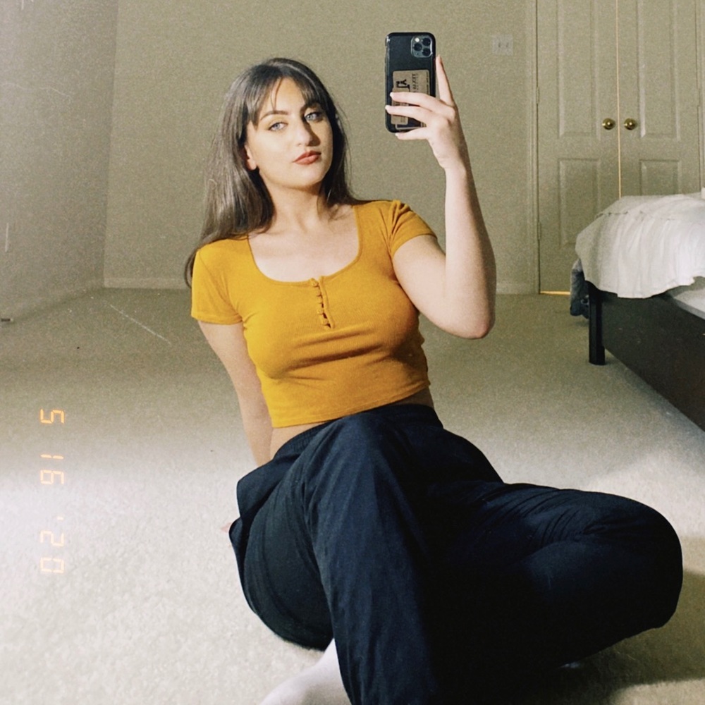 Yellow crop top